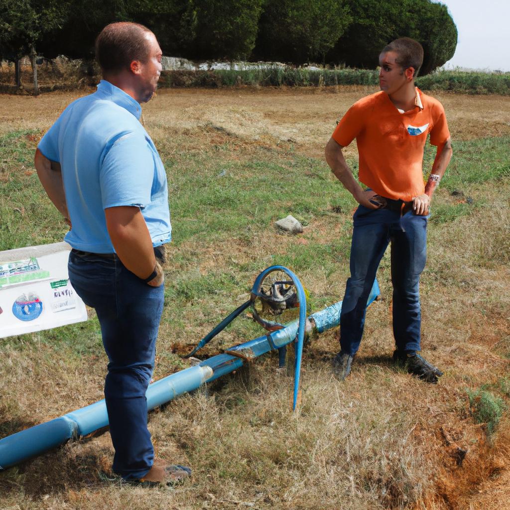 Person explaining surface irrigation technique